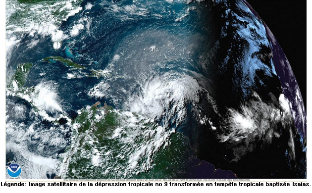La tempête tropicale Isaias est dans nos murs